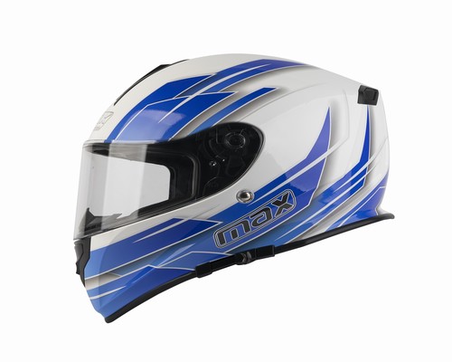 CASCO MAX V127 INTEGRAL C/ANT. DE SOL (PRO STREET WHITE-BLUE) L [M127070]